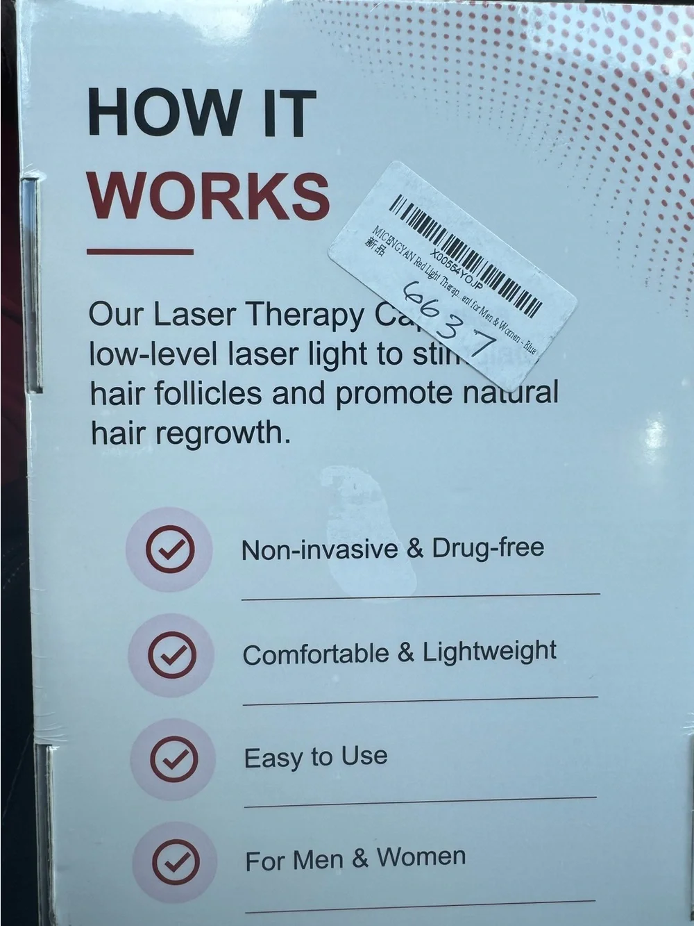 Red Light Therapy Hair Growth Cap – 650nm LLLT, Rechargeable,Blue Hair Growth